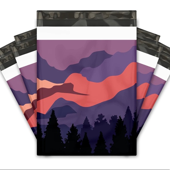 25 10X13 Bags Poly Mailers, Mountain Sunset Shipping Envelopes PRICE FIRM Fall - Picture 9 of 10
